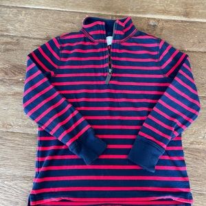 Boys crew cuts quarter zip sweatshirt, Navy and red, Sz 6-7